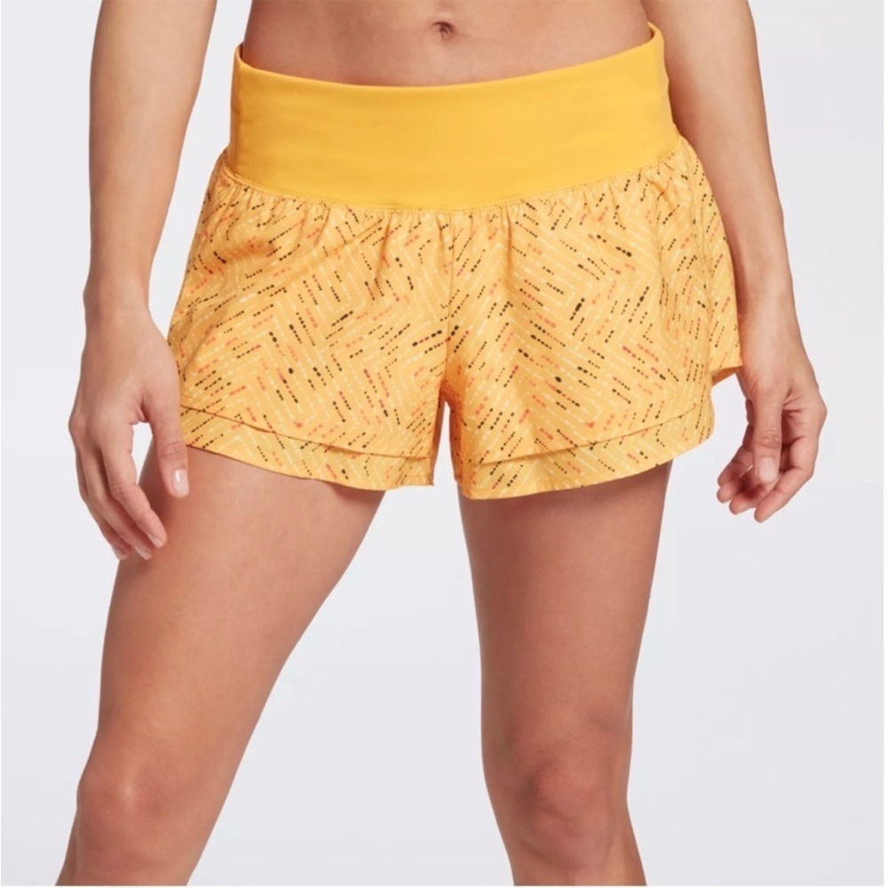 calia by carrie underwood mustard Yellow Patterned lined running Shorts